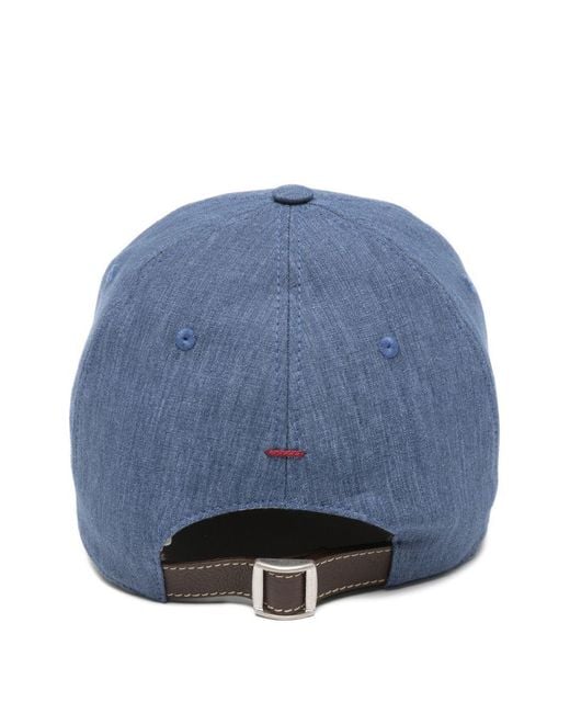 Brunello Cucinelli Blue Logo Baseball Cap for men