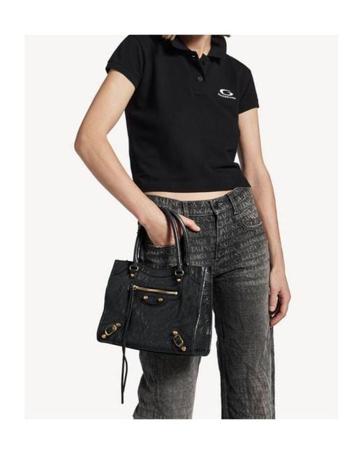 Balenciaga Black Le City Mini Tote Bag