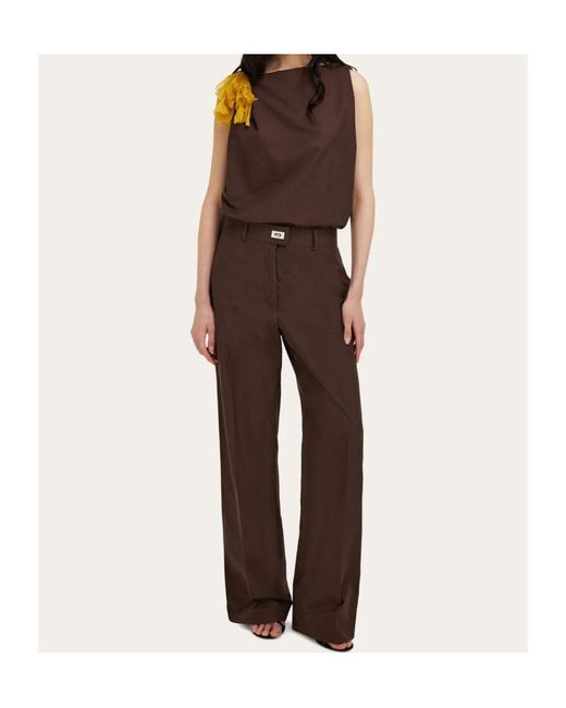 Ferragamo Brown Tailored Trouser