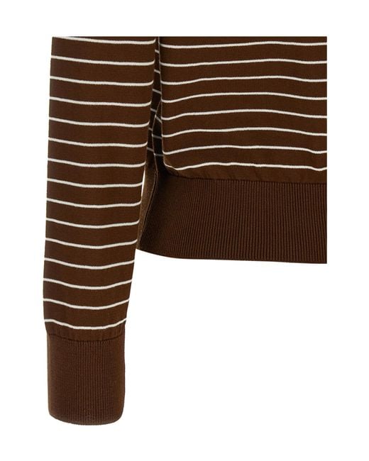 A.P.C. Brown Tight-Fitting Striped Sweater