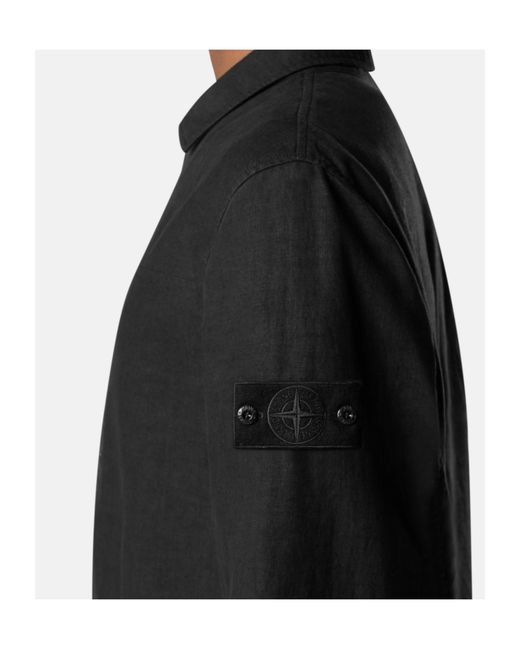 Stone Island Black Coach Jacket With Anti-Drop for men