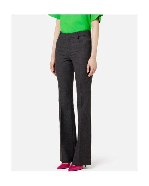 AMI Gray Ami Mid-Rise Flared Tailored Trousers