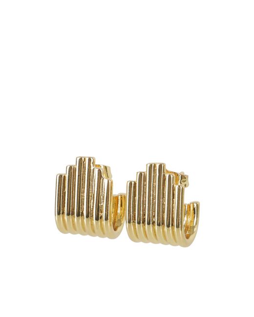 FEDERICA TOSI Metallic Ribbed Huggie Earrings