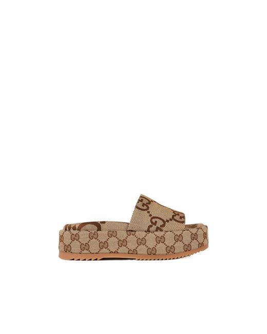 Gucci White Logo Slippers