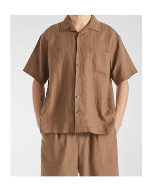Fendi Brown Collared Short-Sleeve Shirt for men
