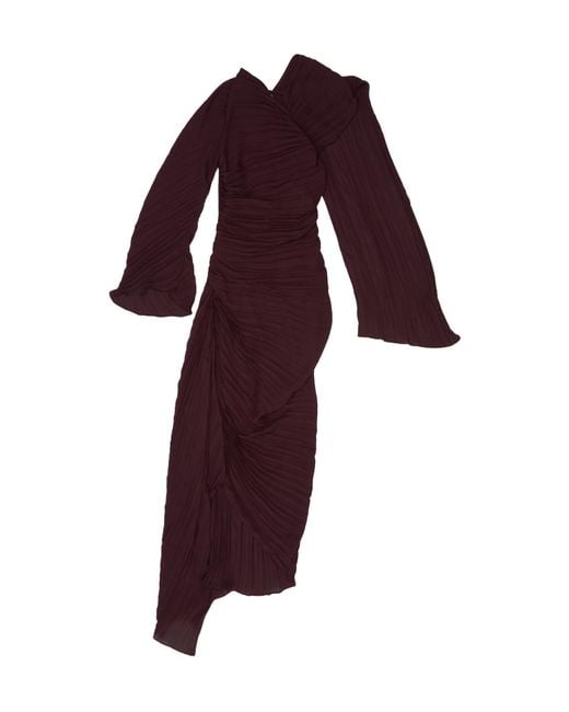 Victoria Beckham Purple Ruched Dress