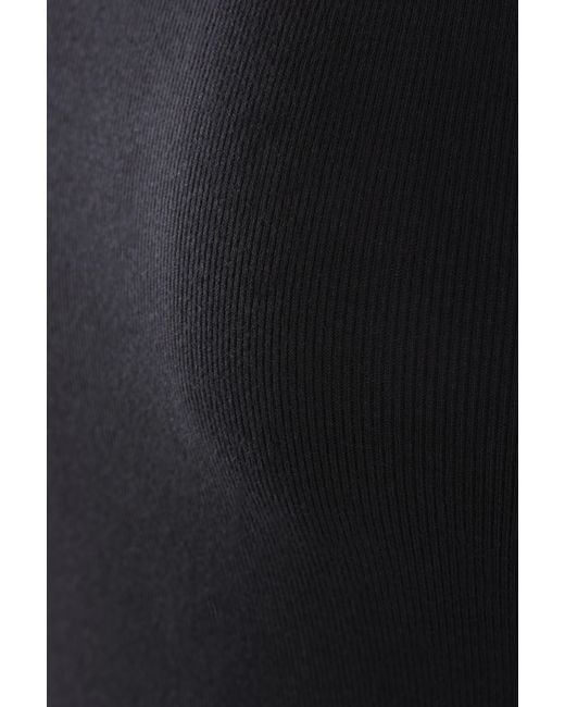 Brunello Cucinelli Brown Stretch Cotton Ribbed Jersey Top With Monile