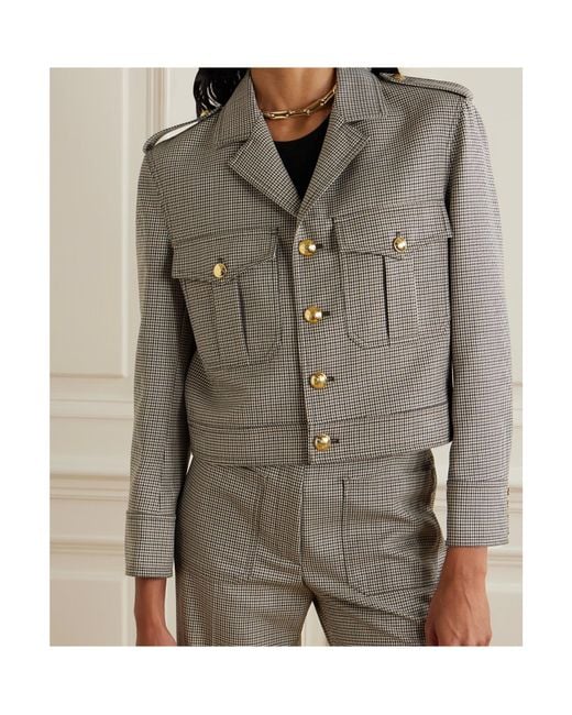Nili Lotan Green Lourde Houndstooth Short Casual Jacket