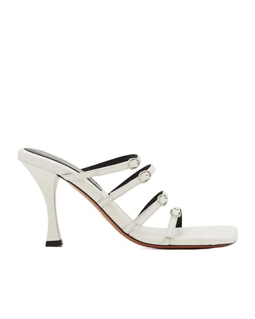 Proenza Schouler White Square Strappy Buckled Sandals