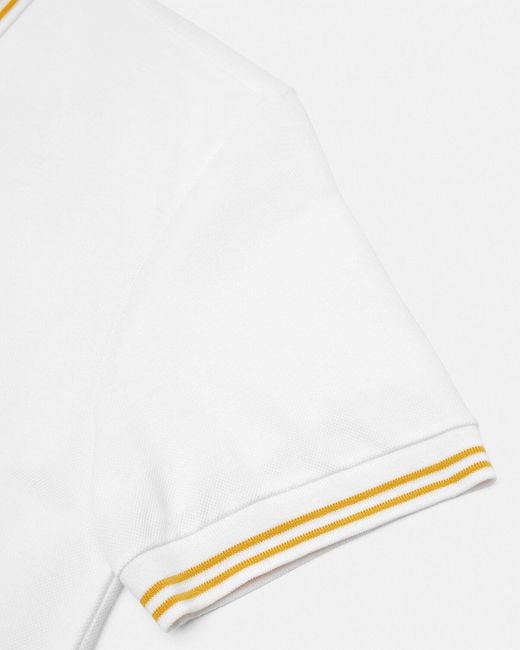 Versace White Medusa-Embroidered Short-Sleeved Polo Shirt for men