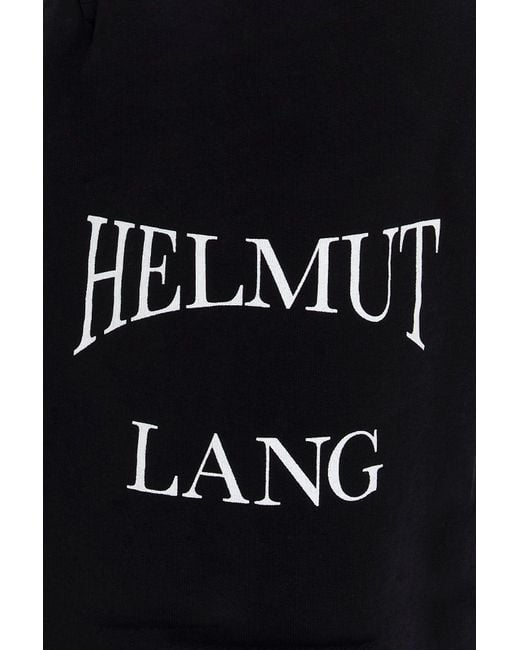 Helmut Lang Black Logo-Print Track Shorts for men
