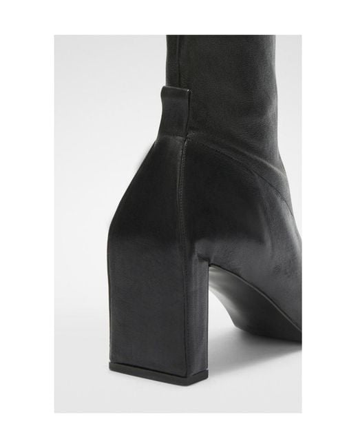 Jil Sander Black Pointed-Toe Ankle Boots