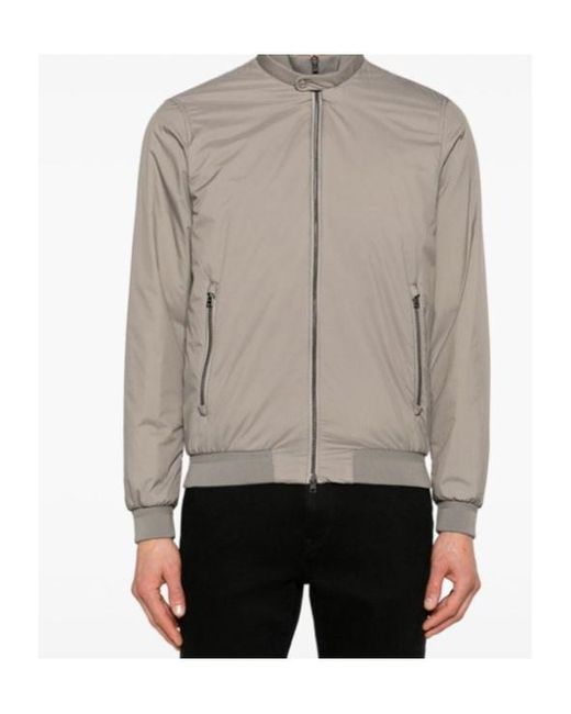 Herno Gray Zip-Up Bomber Jacket for men