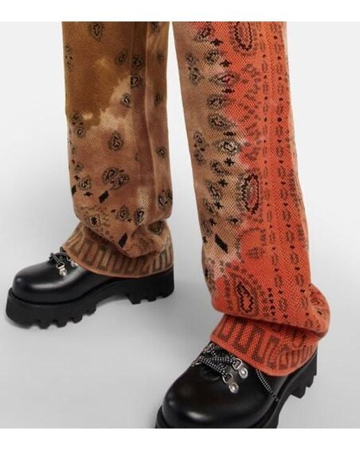 Alanui Orange Tie-Dye Cotton Piqué Pants