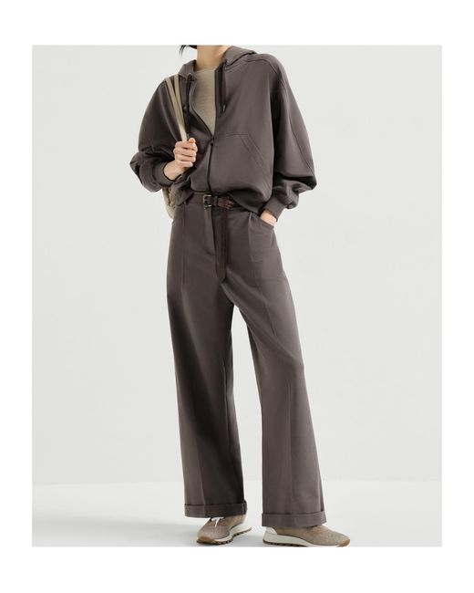 Brunello Cucinelli Gray Zip-Fastening Hoodie
