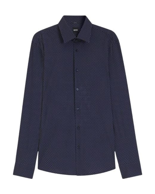 Boss Blue Printed Shirt for men