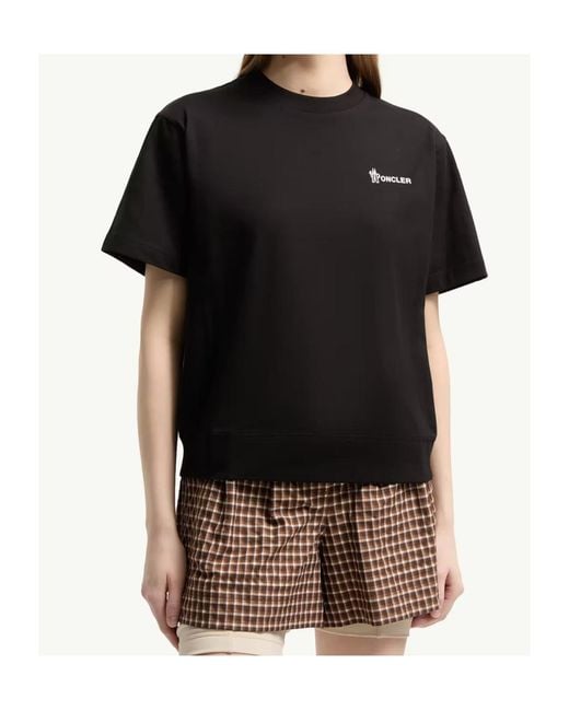 Moncler Black Grenoble Logo Printed Crewneck T-Shirt