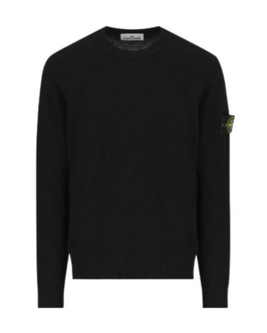 Stone Island Black Crew-Neck Sweater for men