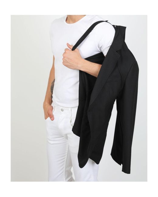 Emporio Armani Black Lapel Long-Sleeved Suit Jacket for men