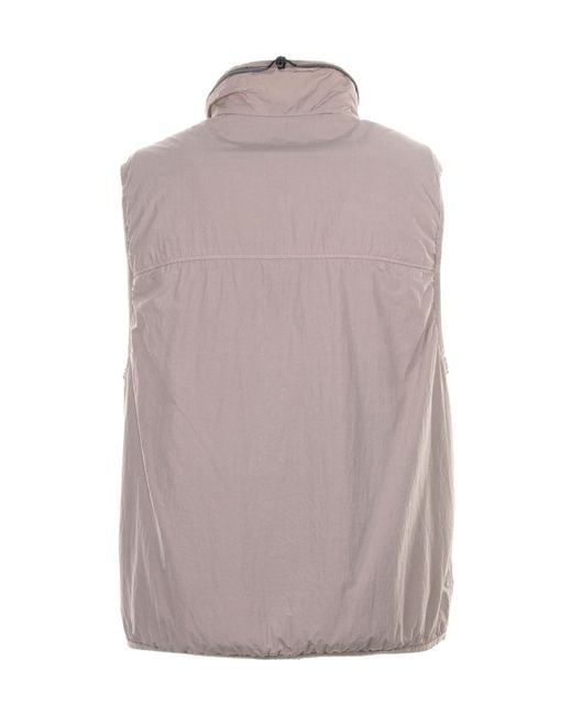 C P Company Gray Standing Collar Vest for men