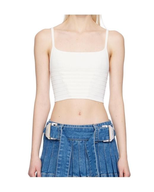 Dion Lee Blue Ventral Compact Cropped Top