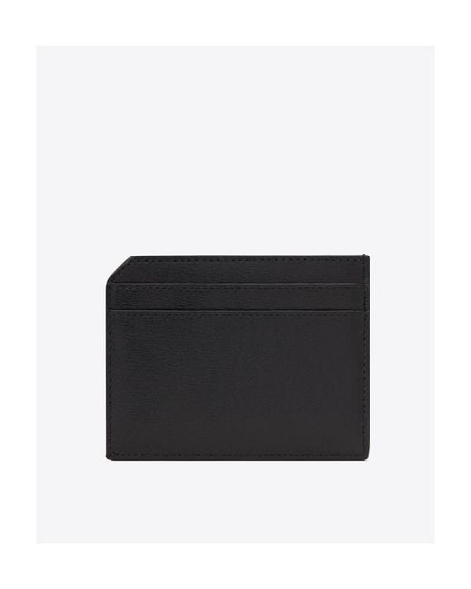 Saint Laurent Black Tiny Cassandre Open Card Case for men