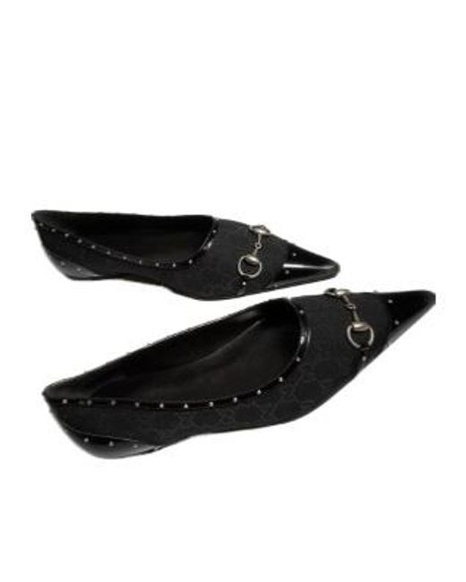 Gucci Black Point-Toe Studded Loafer for men