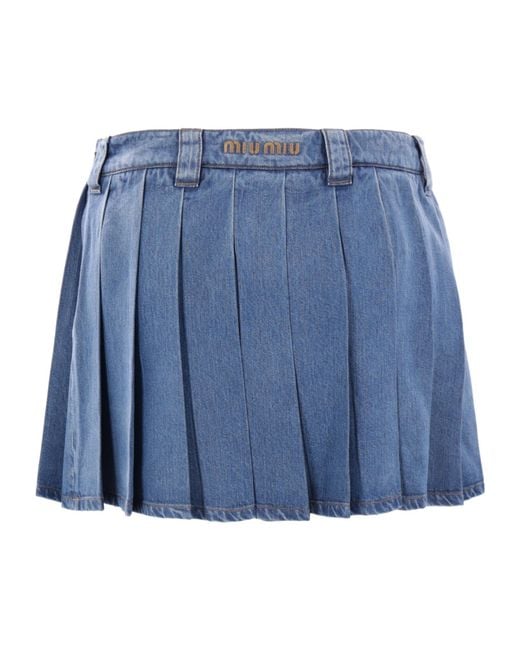Miu Miu Blue Denim Mini Skirt