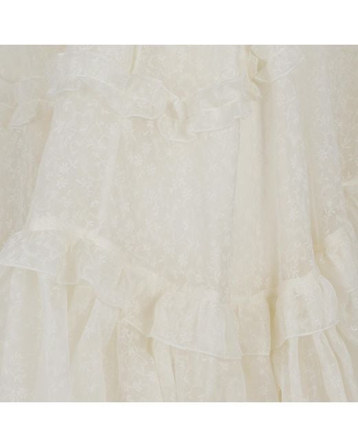 Ermanno Scervino White Ruffled Tulle Skirt