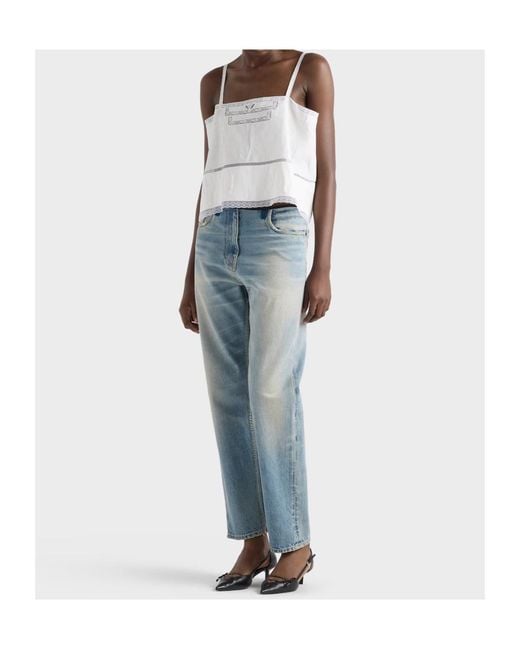 Prada White Linen Top