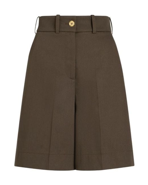 Patou Green Gabardine Bermuda Shorts