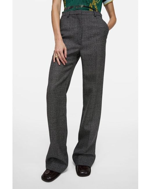 Acne Gray Checked Trousers