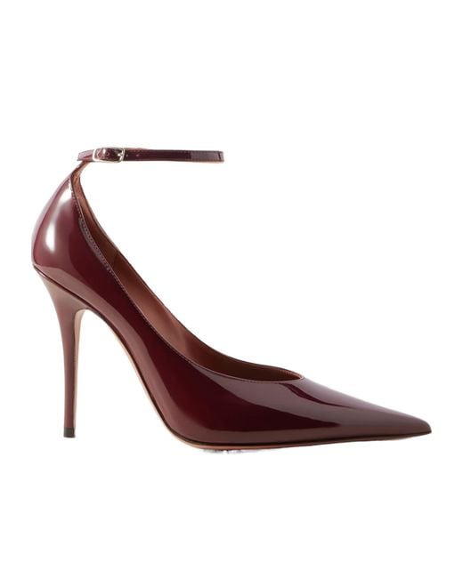 AMINA MUADDI Brown Anok Patent-Leather Pumps