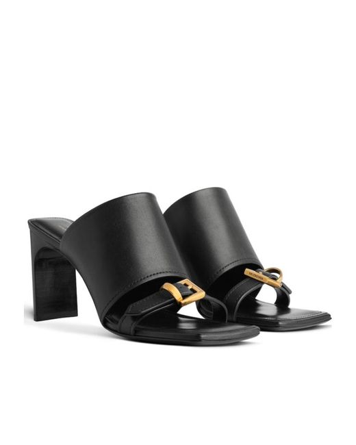 Balenciaga Black Bel Air Buckle Detailed Sandals