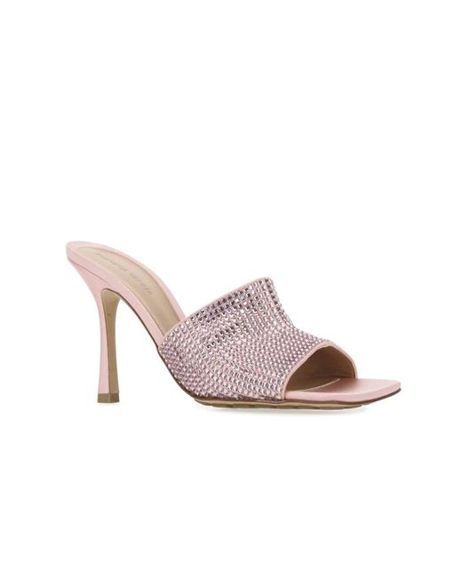 Bottega Veneta Pink Embellished Stretch Mules