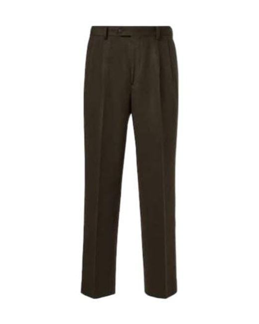 Auralee Gray Camel Hair Flannel Straight Pants for men