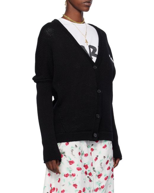 Marni Black Cotton Cardigan For
