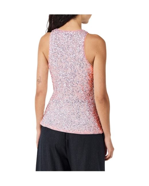 Ganni Purple Sequined Halter Top