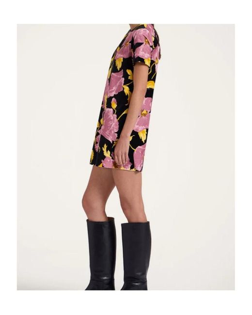 LaDoubleJ Pink La Doublej Floral Mini Swing Dress