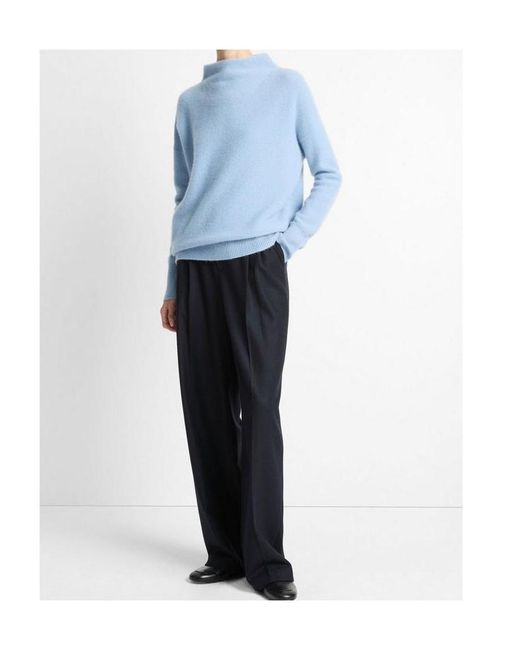 Vince Blue Funnel-Neck Sweater
