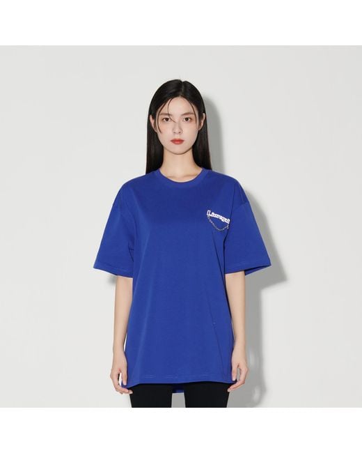 LIU REGALI Blue Logo Details Short-Sleeved T-Shirt