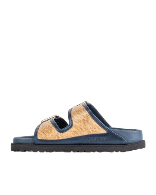 Birkenstock Blue 1774 Arizona Raffia Sandals