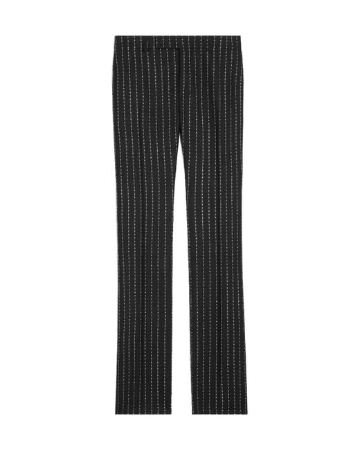 Céline Black Embroidered Flared Pants for men