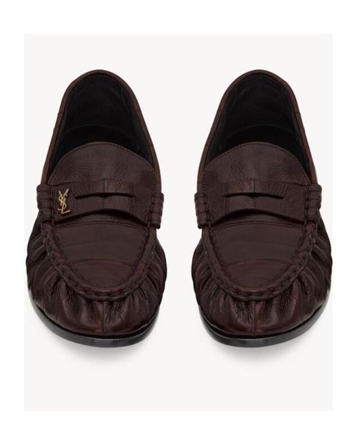Saint Laurent Brown Le Loafer Penny Slippers for men