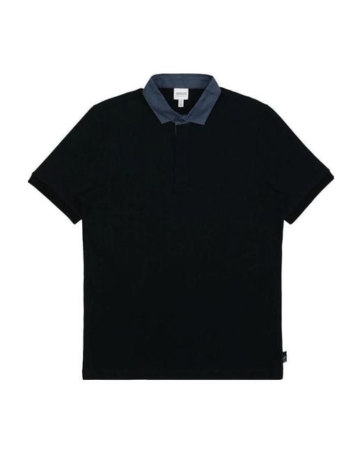 Armani Collezioni Black Logo Polo Shirt for men