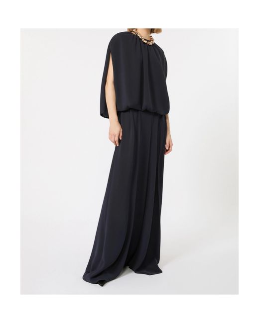 Max Mara Blue Gathered Blouse