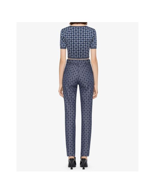 Givenchy Blue Monogram 72 Jacquard Cropped Sweater
