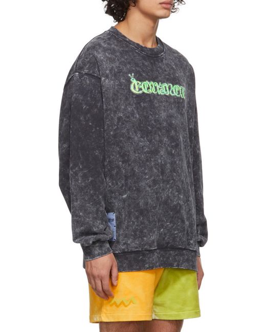 McQ Alexander McQueen Black Tie-Dyed Sweater With Round Neck for men