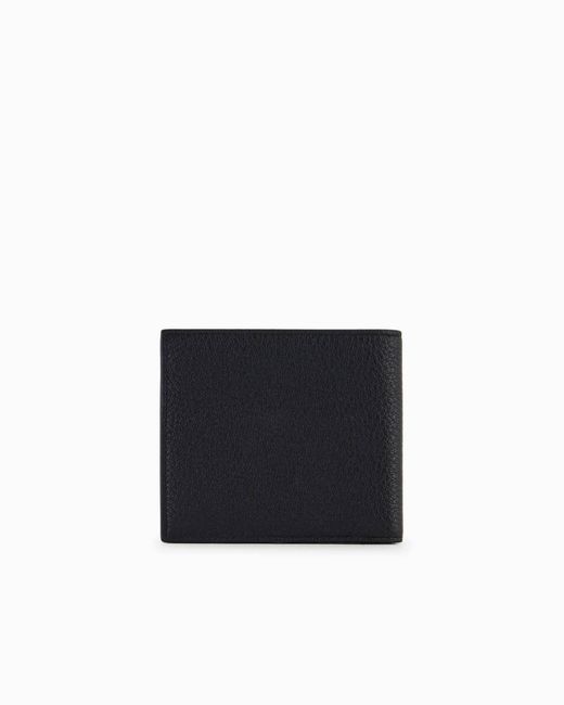 Giorgio Armani Black Logo-Stamp Bifold Wallet for men