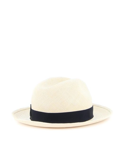 Borsalino White Panama Straw Hat for men
